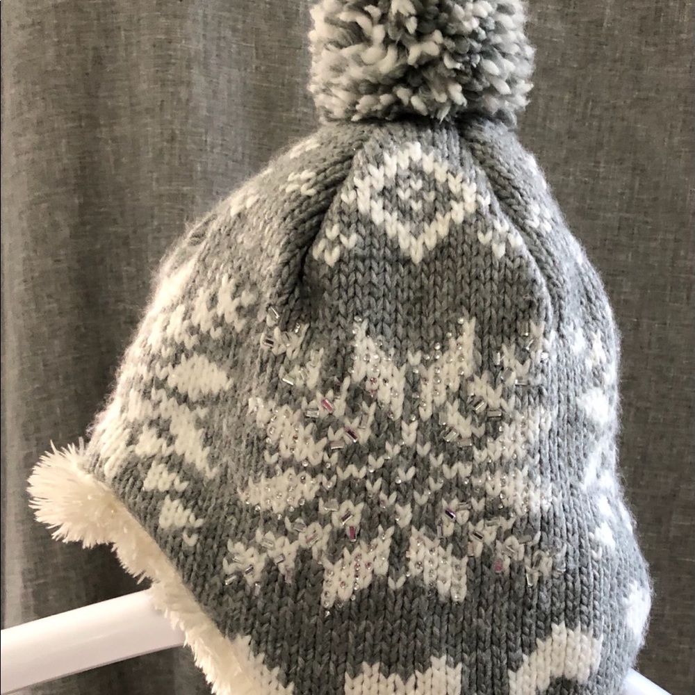 Aeropostale Sherpa hat with ear flaps + pom